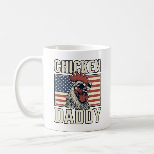 Kip Daddy Retro Haan Patriottisch Koffiemok (Links)