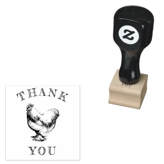 Kip Dank Je Hen Boerderij Eieren Rubberstempel (Gestempeld)