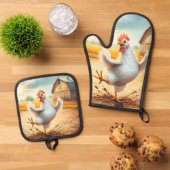 Kip dansen in Barnyard Ovenwant & Pannenlap Set (Top down)