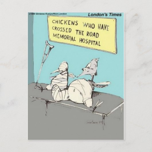 Kip dat het Road Memorial Hospital overschrijdt Briefkaart (Voorkant)