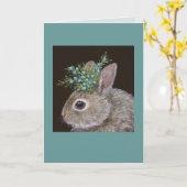 Kip de baby bunny card af kaart (Gele Bloem)