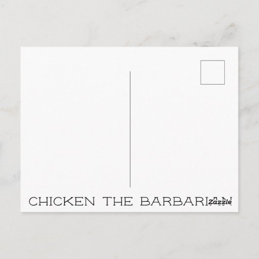 Kip de Barbarie Briefkaart (Achterkant)