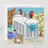 Kip de uitnodiging voor het baby shower. (Voorkant / Achterkant)