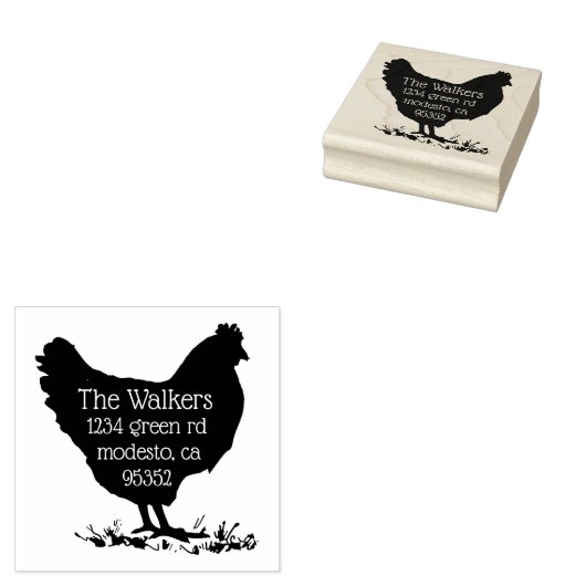 Kip Decoratief Terug Adres Stempel (Gestempeld)