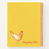 Kip denkt gelukkig wees blij aanmoediging notitieboek (Achterkant)