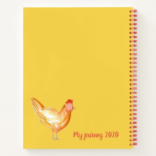 Kip denkt gelukkig wees blij aanmoediging notitieboek (Achterkant)