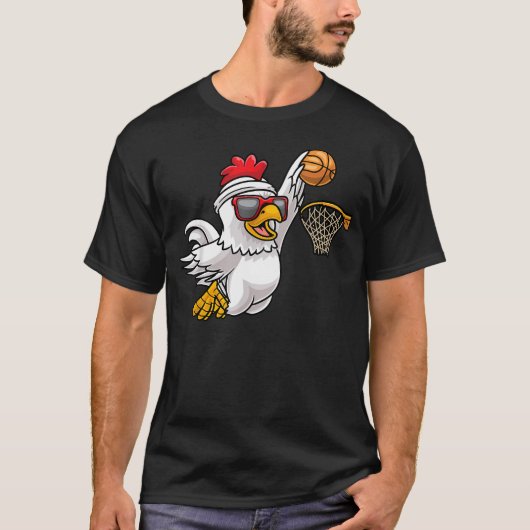 Kip die Basketbal Speler T-shirt (Voorkant)