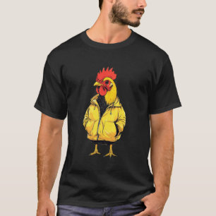 Kip die een Regenjas Draagt T-shirt