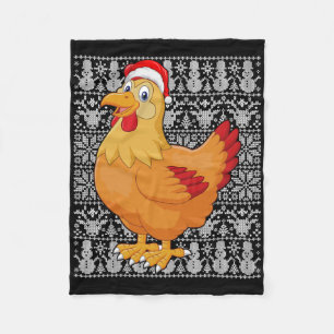 Kip die Kerstman Hoed Draagt Mannen Vrouwen Kinder Fleece Deken