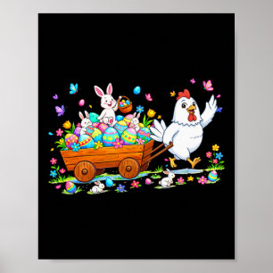 Kip die Konijnen Draagt Paas Chocolade Eieren Col Poster