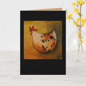 Kip die linkerkaart onder ogen zien kaart (Gele Bloem)