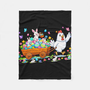 Kip die Pasen Chocolade Eieren Draagt Kleur Fleece Deken