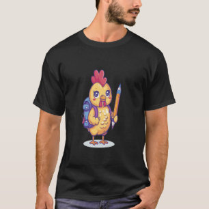 Kip die potlood vas heeft Terug naar school Boerde T-shirt
