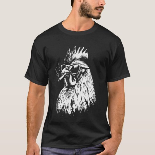 Kip die sigaret rookt t-shirt (Voorkant)