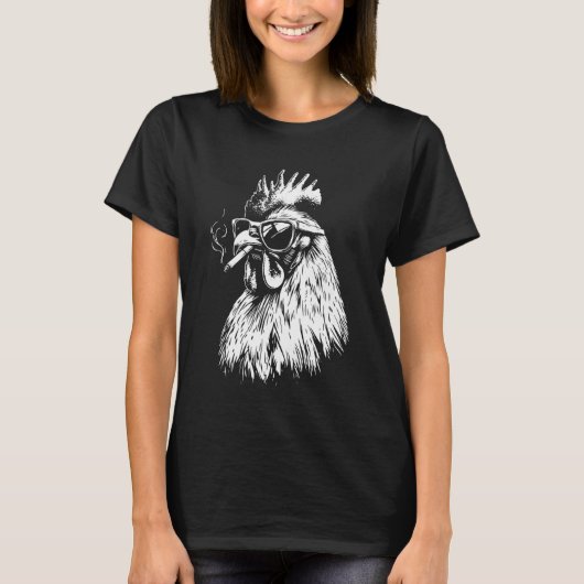 Kip die sigaret rookt t-shirt (Voorkant)