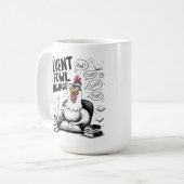 Kip die spreekt vloeiend in vogeltaal koffiemok (Voorkant links)