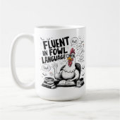 Kip die spreekt vloeiend in vogeltaal koffiemok (Links)