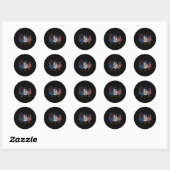 Kip Dieren Grappig 4th van juli Vuurwerk Ronde Sticker (Vel)