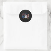 Kip Dieren Grappig 4th van juli Vuurwerk Ronde Sticker (Tas)
