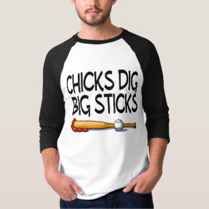 Kip dig Big Sticks (honkbal) T-shirt