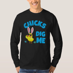 Kip dig me Mannen boys Funny Easter Hunting 1 T-shirt