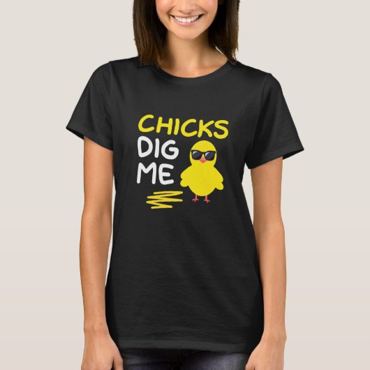 Kip dig me Paaspun Cool Chicken Egg Hunt T-shirt (Voorkant)