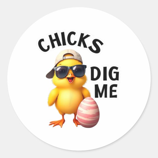 Kip dig me Pasen Ronde Sticker (Voorkant)