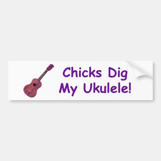 Kip dig mijn Ukulele! Bumpersticker (Voorkant)