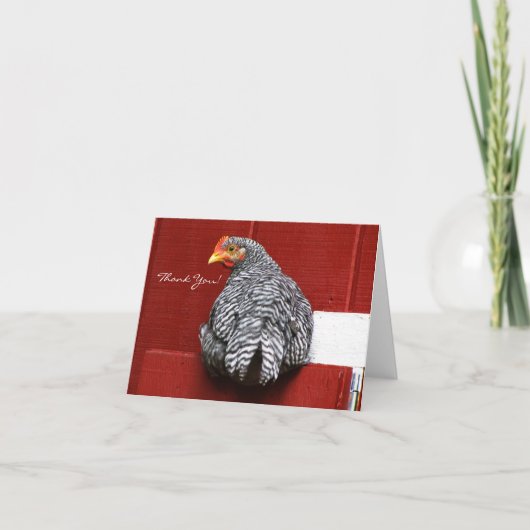 Kip draait zich om bedankkaart (Voorkant)