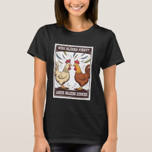 Kip Duel Cartoon Wie Knippert Verliezer Maakt Avon T-shirt