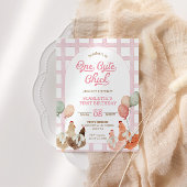 Kip eerste verjaardag uitnodiging