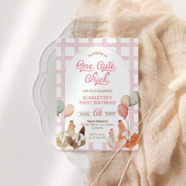 Kip eerste verjaardag uitnodiging