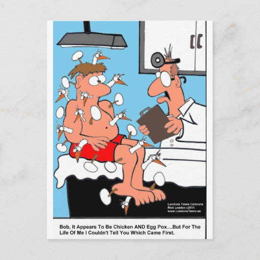 Kip & Ei Pocken Grappige Medische Cadeaus & Kaarte Briefkaart (Voorkant)