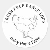 Kip-eieren met eenvoudige hand getrokken, speciaal ronde sticker (Voorkant)