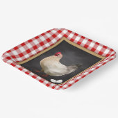Kip Eieren Rood en Wit Landelijk Gingham Papieren Bordje (Gebogen)