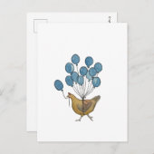 Kip en ballonnen ansichtkaart briefkaart (Voorkant / Achterkant)
