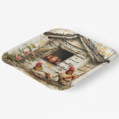 Kip en Bloem Feest Papieren Bord (Gebogen)