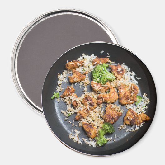 Kip en Broccoli Roerbak Koelkast Magnet (Voorkant / Achterkant)