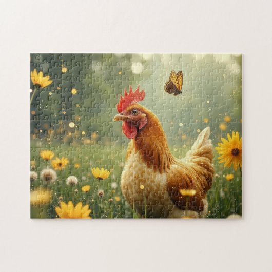 kip en de vlinder legpuzzel (Horizontaal)