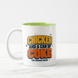 Kip en een Blikje Coke - Scouse Meme Design Tweekleurige Koffiemok