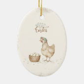 kip en eieren Country Boerderij Pasen Keramisch Ornament (Achterkant)