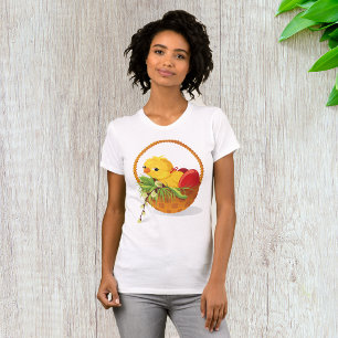 Kip en eieren in mand vrouwen T-shirt