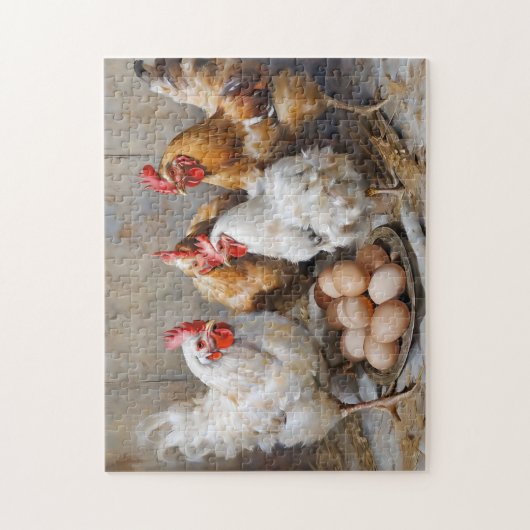 Kip en eieren legpuzzel (Verticaal)