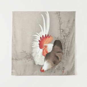 Kip en Haan door Ohara Koson Wandkleed
