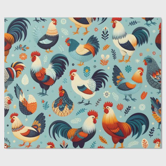 Kip en Haan Ontwerp Cadeaupapier (Vlak)