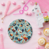 Kip en Haan Ontwerp Papieren Bordje (Feest)