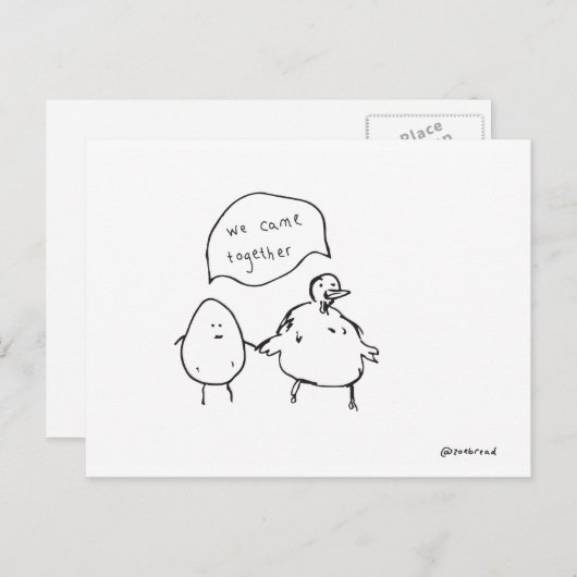 kip en het briefkaart van eieren (Voorkant / Achterkant)