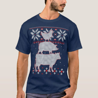 Kip En Koe Lelijk Kerstshirt, Veefokkerij T-shirt
