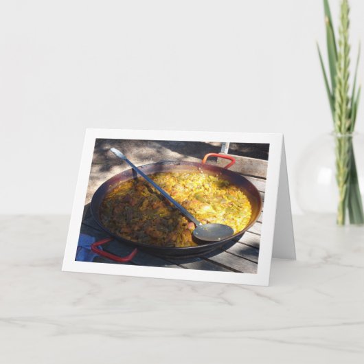 Kip en konijn Spaanse Paella Cuisine Dish Kaart (Voorkant)