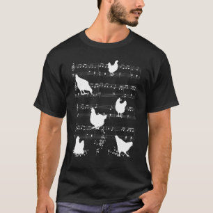 Kip En Muzieknoten Voor Kippenboer En Muzikant T-shirt